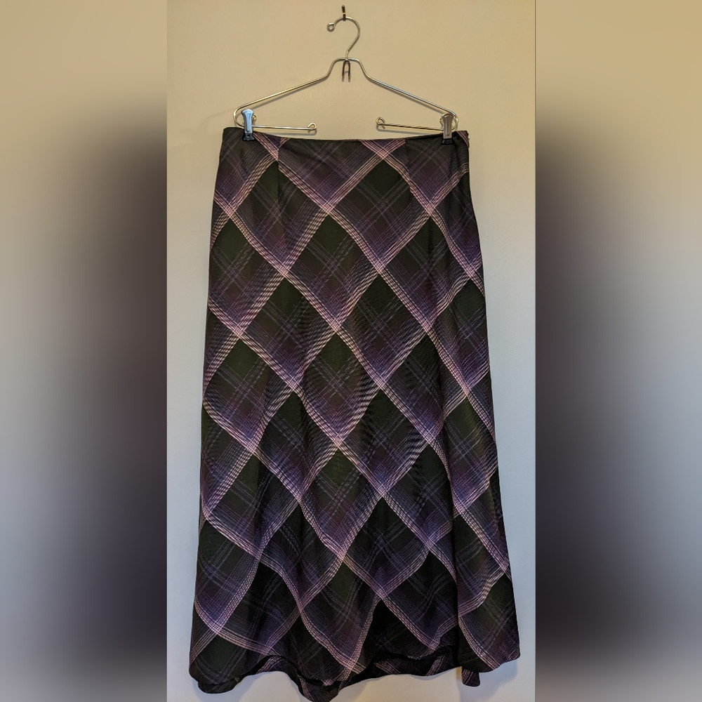 Jg Hook Vintage Full Length Scottish Plaid Ren Faire Purple Skirt size 14